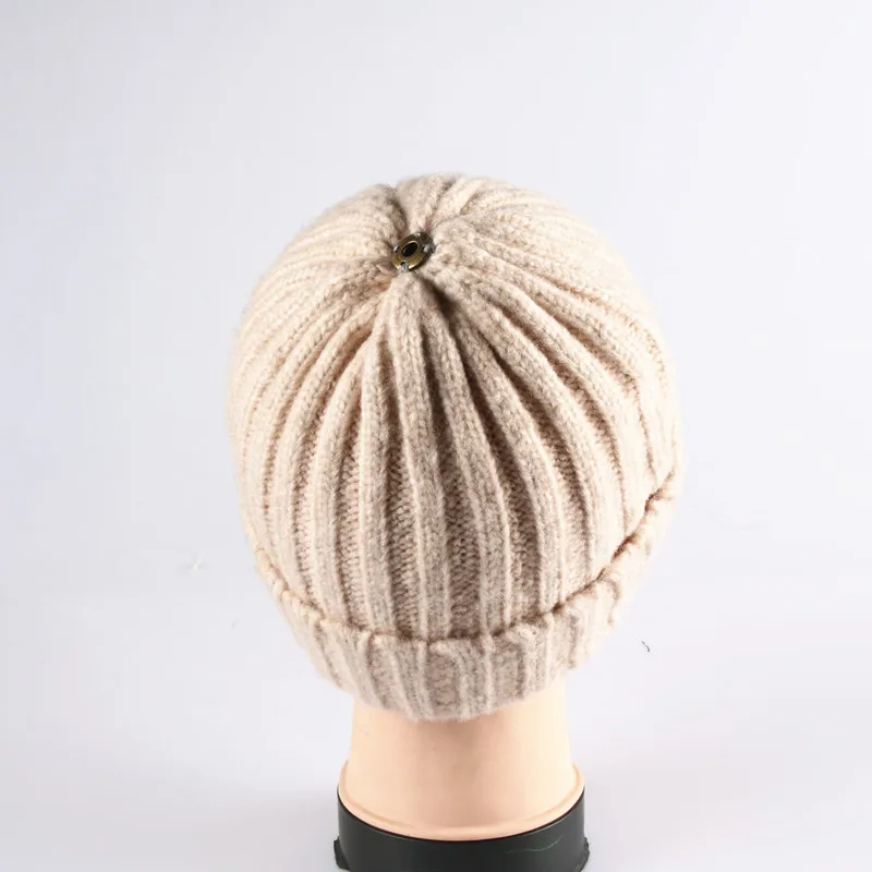 Серый мех норки Pom Poms Ball Cap хип хоп зимняя женская шапка костюм для активных игр