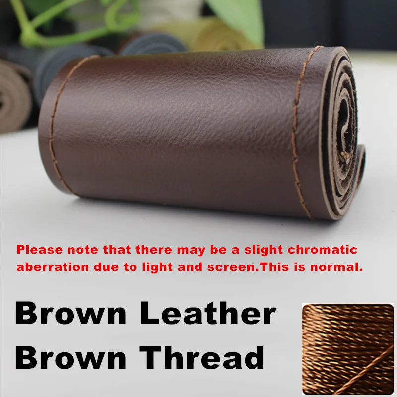 Brown Thread Сшитый вручную чехол на руль из натуральной телячьей кожи для Lexus RX330 RX400h RX400 2004-2007 Toyota Corolla Verso Camry - Название цвета: Brown Thread
