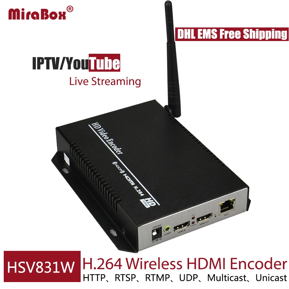 HSV831W MPEG-4 H.264 беспроводной HD видео кодировщик живой поток для YouTube H264 1080p HDMI с Loopout
