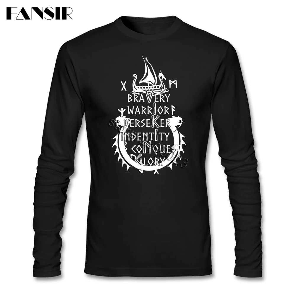 Удивительные футболки Vikings Berserk мужские хлопковые с длинным рукавом и круглым