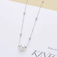 s925 sterling silver pearl necklace chain with pendant mountings necklace findings jewelry parts fittings accessories