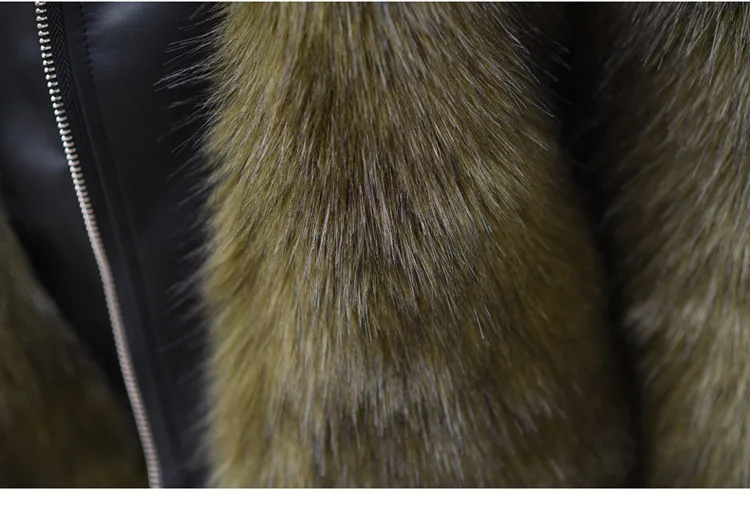 

S-3XL winter PU Stitching fake Fur coat Winter Women Luxury Faux Fox Fur jacket was thin warm coat wj1401 free shipping