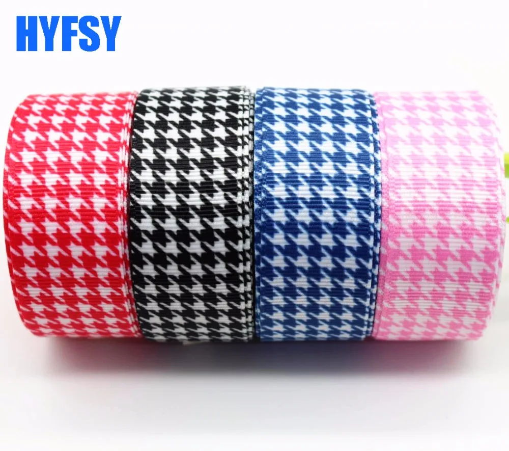 hyfsy 10065 25 mm plover plaid DIY gift packaging headwear handmade materials Sewing fabric Grosgrain ribbons belt | Дом и сад