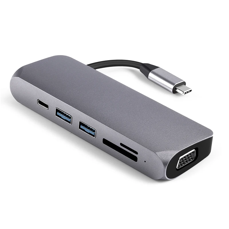 USB-C VGA 6IN1 Baolida USB-C хаб Хами USB-C док-станция к HDMI/VAG/Ethernet Thunderbolt 3 док-станция Тип C конвертер для Macbook Pro/коммутатор/встречи/игры - Цвет: USB-C VGA 6IN1