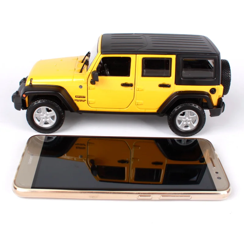 Maisto 1:24 jeep wrangler unlimited желтая оранжевая машина литье под давлением 1/24 масштаб