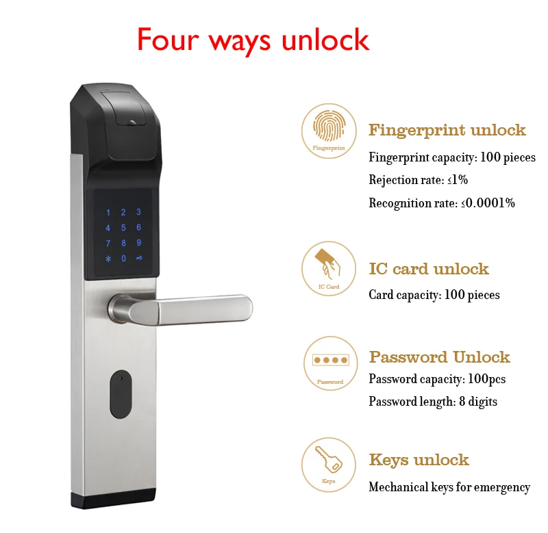 Yobang безопасности дома Противоугонный интеллектуальный замок с Биометрическим