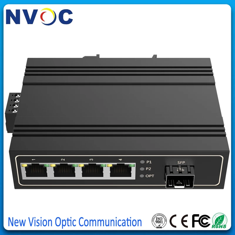4*10/100M IEEE802.3af/at PoE + 1SFP без SFP 5 портов 10/100M -40 - 85C рабочая температура неуправляемый