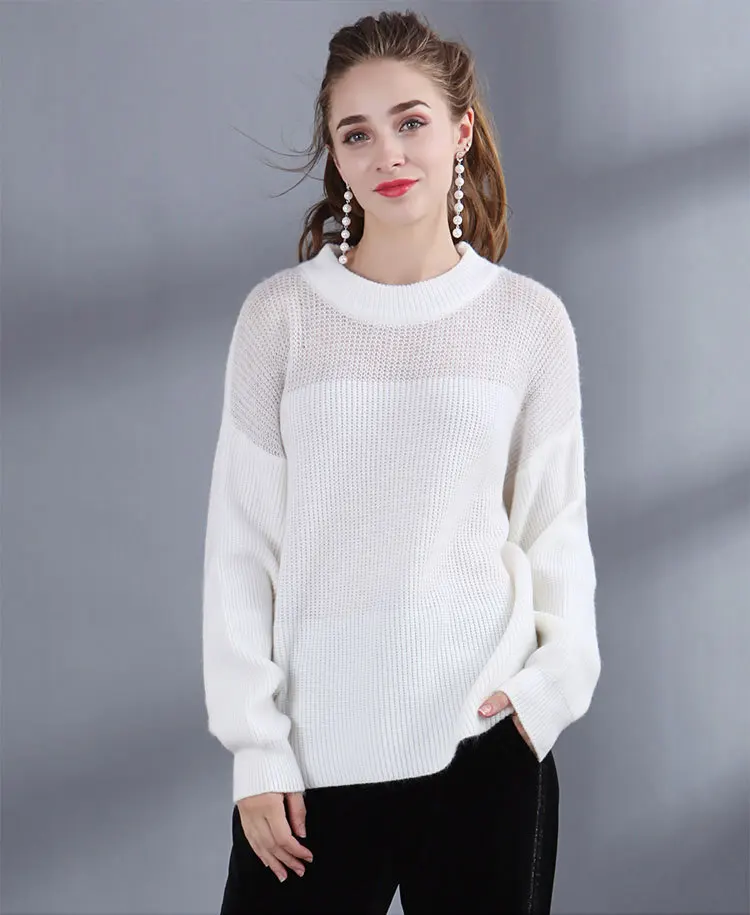 2018 new knitwear sweater women's autumn and winter fashion round neck pullover loose Female | Женская одежда