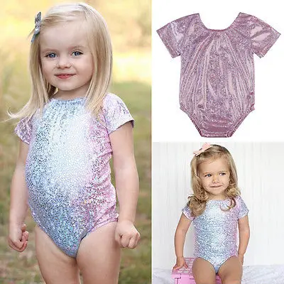 2017 Блестящий Детский комплект бикини для маленьких девочек Шикарный купальник