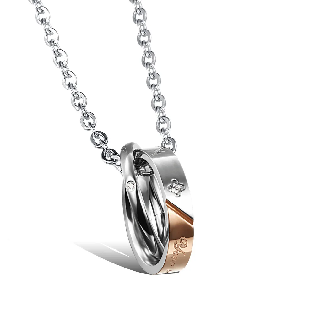 Ожерелье с круглым кулоном для мужчин и женщин Классическая цепочка из цельной