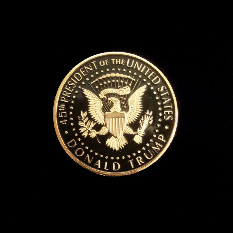 Американская двойная позолоченная монета Дональда Трампа 40 мм США президент