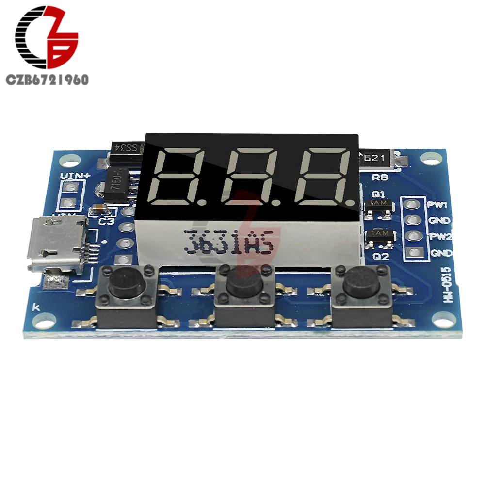 Микро-usb DC 2-канальный Регулируемый PWM генератор сигналов импульсный модуль