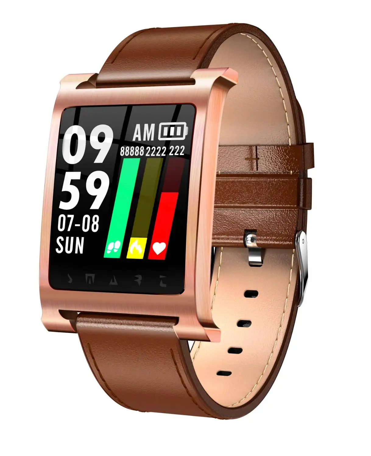 leather brown K6 Модные Смарт-часы 1.3" HD Цвет сердечный ритм кровяное давление кислородные часы фитнес-часы для мужчин и женщин PK P68 - Цвет: leather brown