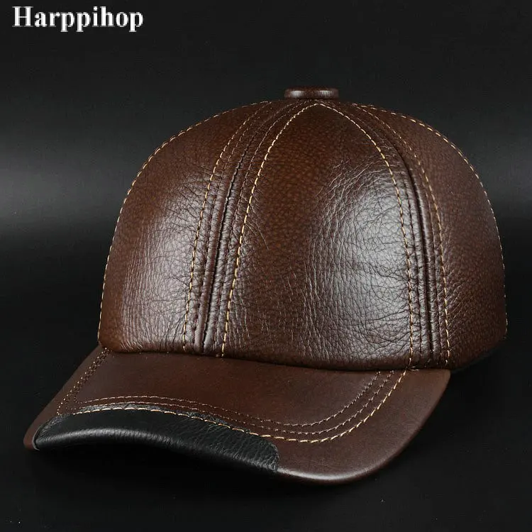 Новая зимняя модная кожаная кепка мужская бейсболка Кепка из кожи Haining|leather baseball