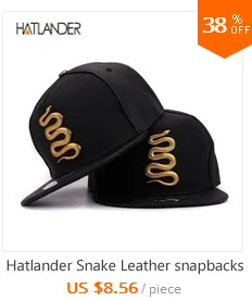 HATLANDER,, кожа, змеиная кожа, бейсболки с плоским козырьком, спортивные кепки, casquette, уличная хип-хоп кепка для мужчин и женщин