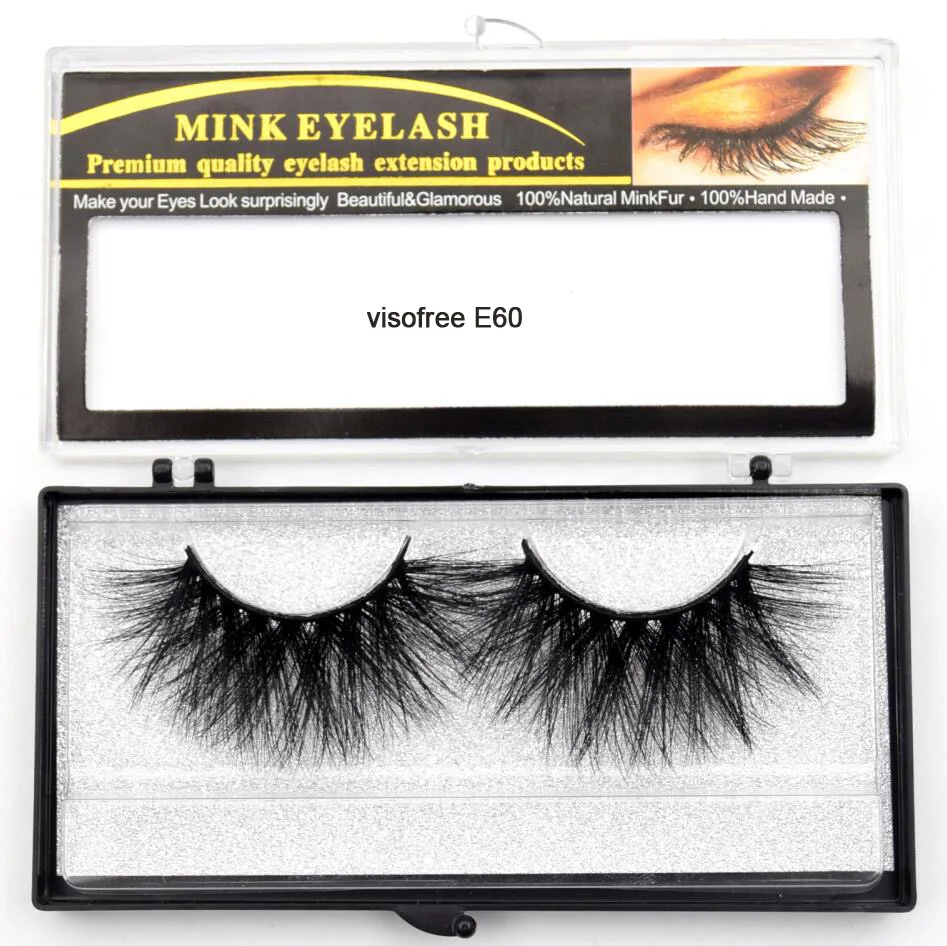visofree E60 Visofree ресницы норковые ресницы крест-накрест пряди бескровные 3D 25 мм ресницы норковые ресницы мягкие драматические ресницы E80 макияж - Цвет: visofree E60
