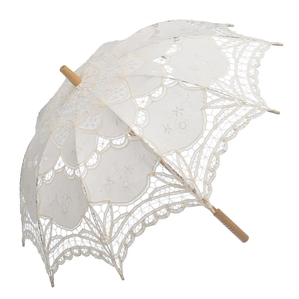 Новинка 26 &quotдлинное кружево с хлопковой вышивкой зонтик романтический