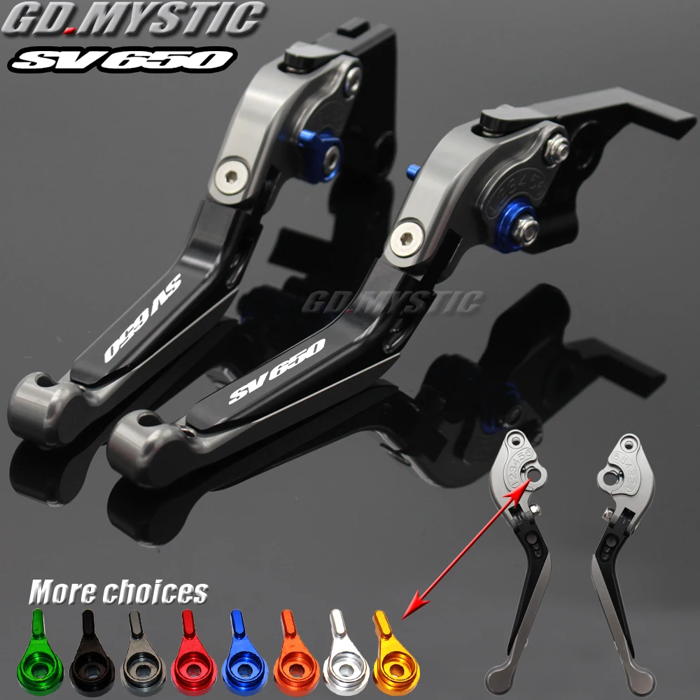 

Motorcycle Accessories Folding Extendable Brake Clutch Levers 20 Colors LOGO SV650 For SUZUKI SV650 SV 650 1999-2009