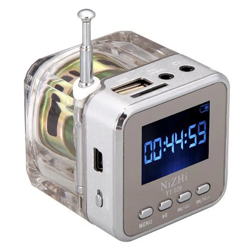 Портативный мини-динамик Цифровой музыкальный MP3/4 плеер Micro SD/TF USB диск динамик FM радио ЖК-дисплей-20