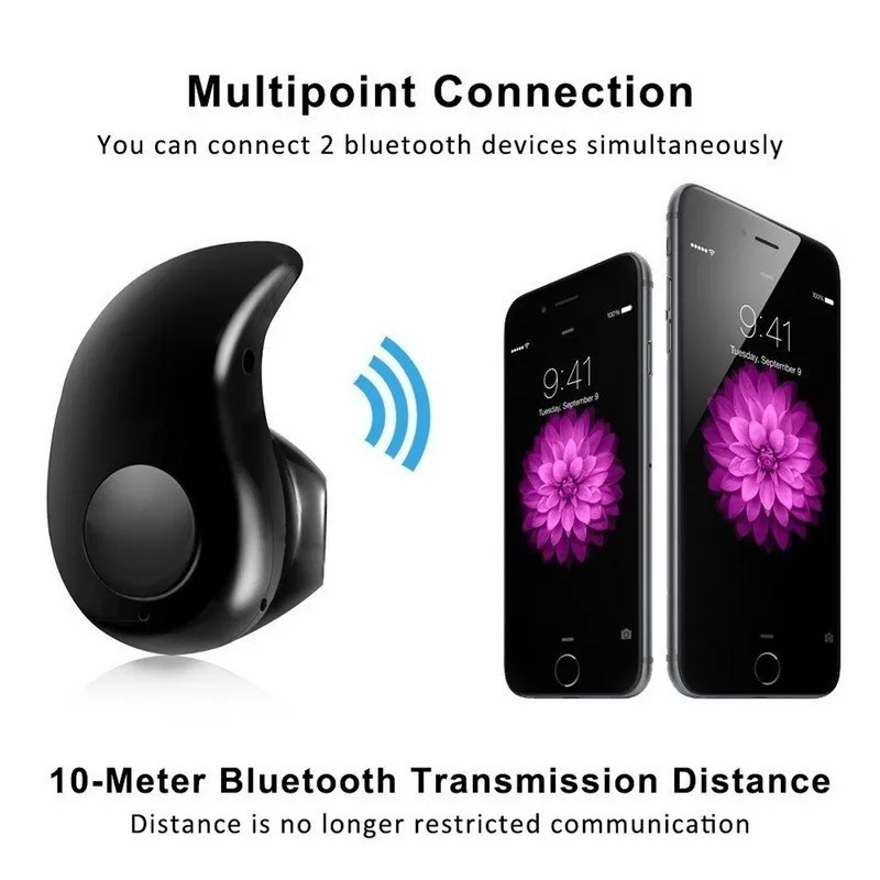 Миниатюрные беспроводные Bluetooth наушники вкладыши гарнитура для режима свободные
