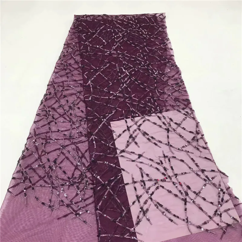 

Sequined Style African High Quality Net Wedding Lace Fabric 2019 New Nigeria Sequins Guipure Tulle Sewing Evening Dress Material