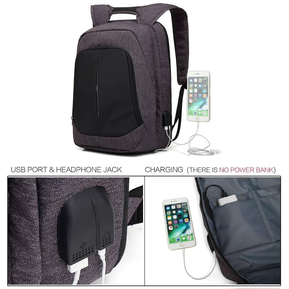 Высокая емкость Для мужчин рюкзаки Mochila модные школьные сумки USB зарядки ноутбука