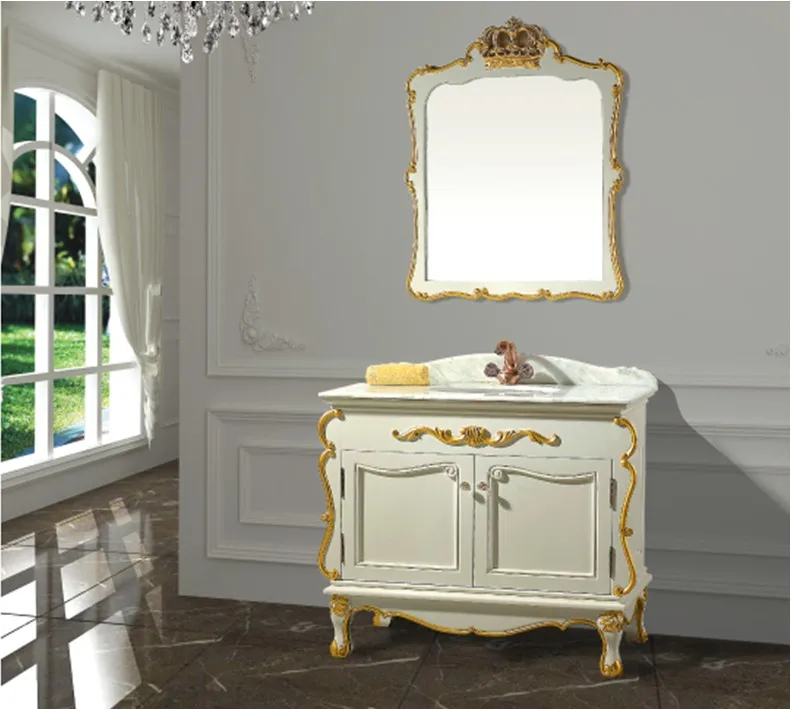 Лидер продаж 2017 шкафчик для ванной из массива дуба с раковиной и столешницей