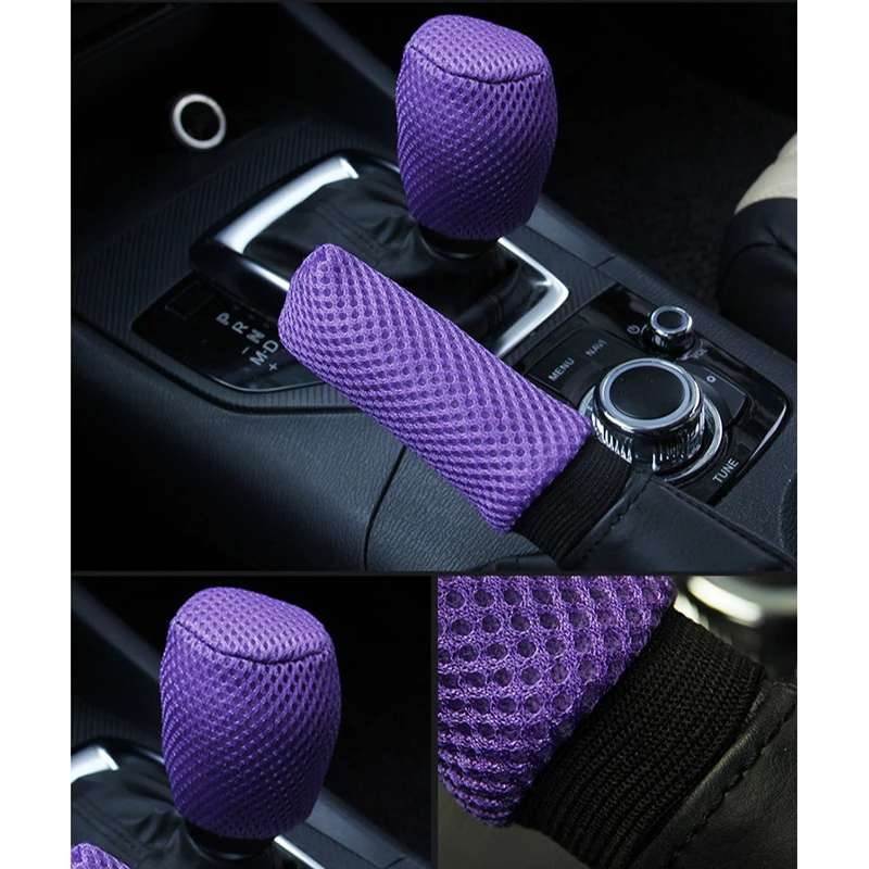 Universal Gear Shift Knob Cover Nets Cloth Handbrake Grip HandleProtector Covers Antiskid Protect Interior Accessories | Автомобили и
