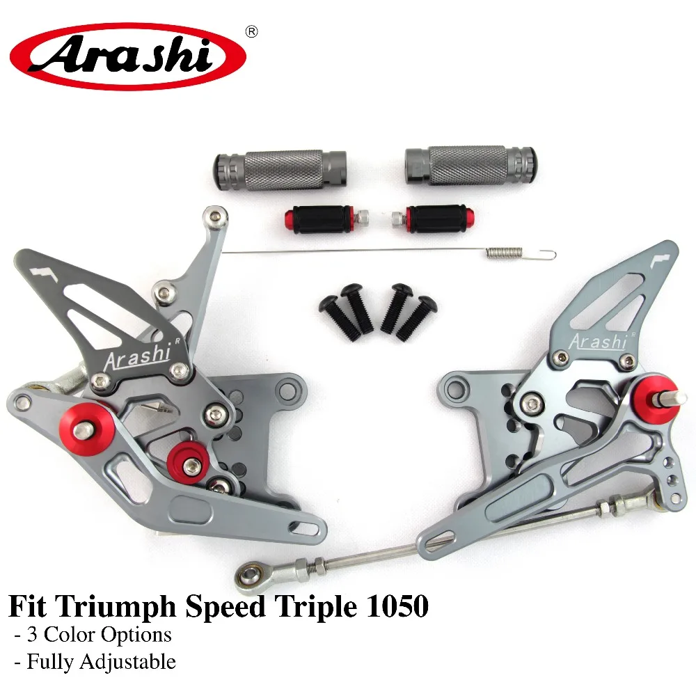 Араши для TRIUMPH Speed Triple 1050 2005-2010 CNC Регулируемые подножки Rider Rearset Rest 2006 2007 2008 2009 Silver |