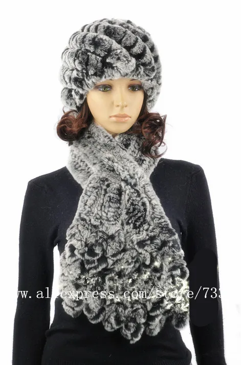 Женский комплект из шапки и шарфа зимняя шапка для девочек натурального меха