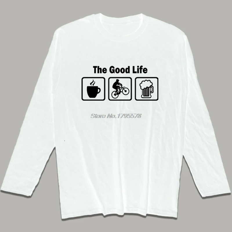 Футболка The Good Life мужская с длинным рукавом модная тенниска из хлопка круглым