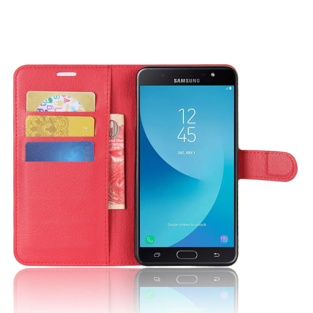 Чехол для Samsung Galaxy J7 MAX G615 G615F SM Роскошный чехол из искусственной кожи с откидной