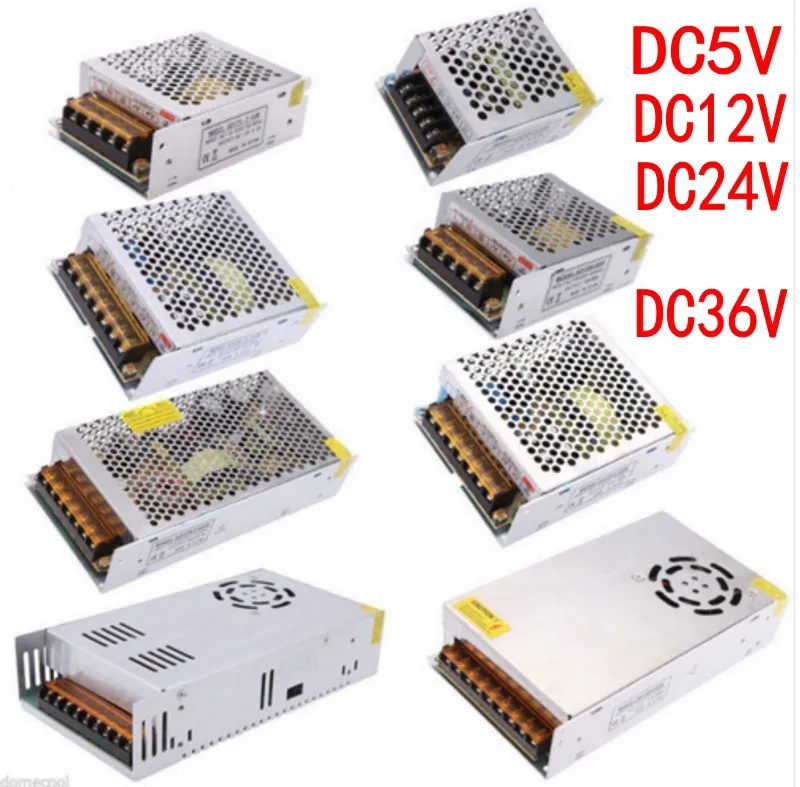DC 12V 5V 24V 36V Led Драйвер импульсного источника питания адаптер 24W 60W 100W 120W 200W 360W 400W 500W