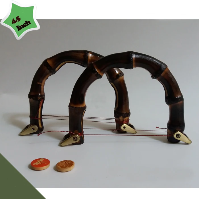 2 шт., 12X9 см два цвета бамбуковые ручки для сумок с металлическими Fastern Obag ручки Sangle Sac DIY бамбуковые ручки для сумок