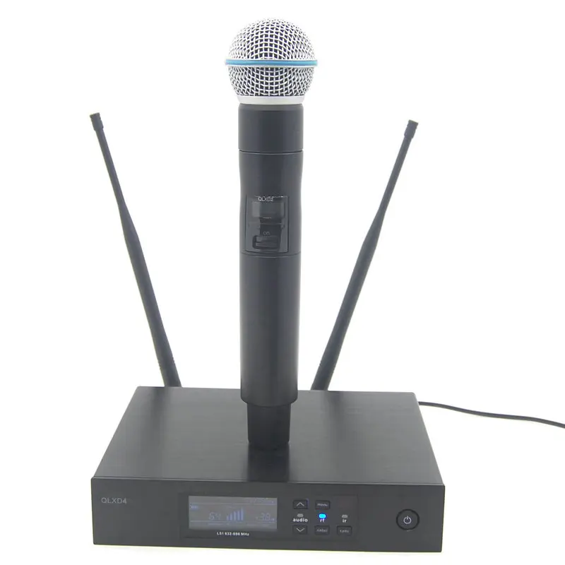 Профессиональный UHF Цифровой беспроводной микрофон Система QLXD4 истинное