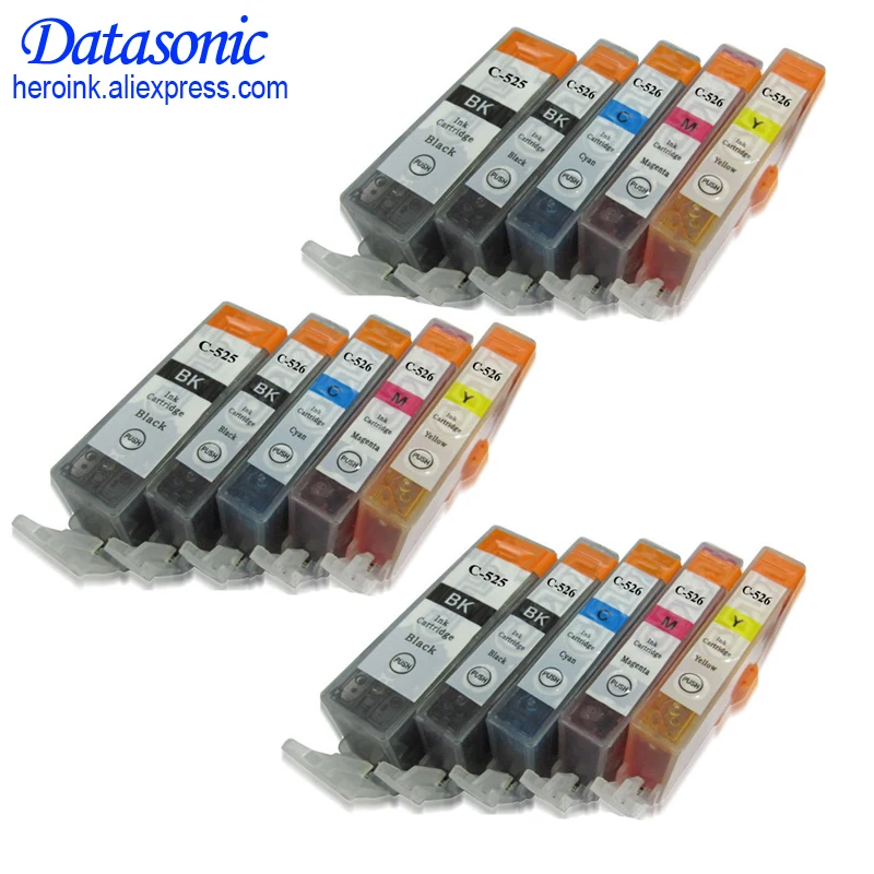15 шт. чернильный картридж для Canon PGI 525 CLI 526 PIXMA IP4850 IP4950 IX6550 MG5150 MG5250 MG5350|Чернильные