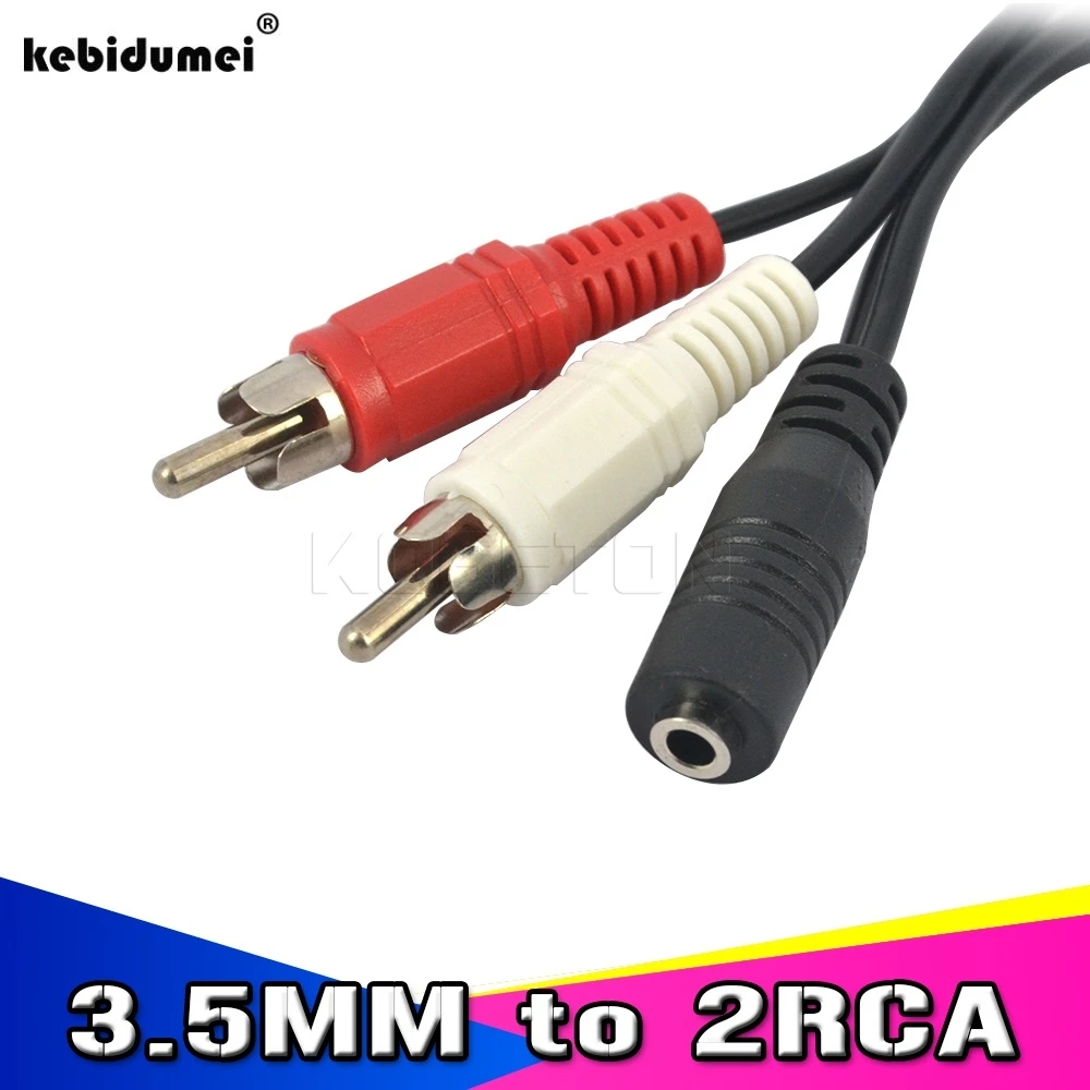 Kebidumei 1 шт. высококачественный штекер 3 5 мм на 2 RCA Y-адаптер аудио стерео разъем к