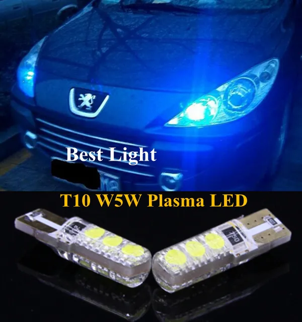 2 шт. плазменсветодиодный светодиодные габаритные огни T10 W5W для Peugeot 106 206 207 307 301 |