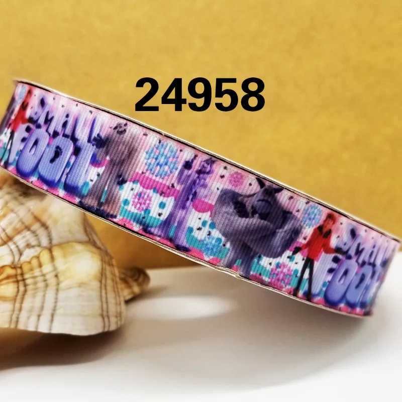 50 ярдов мультфильм напечатанный grosgrain ленты 25350 - Цвет: 24958
