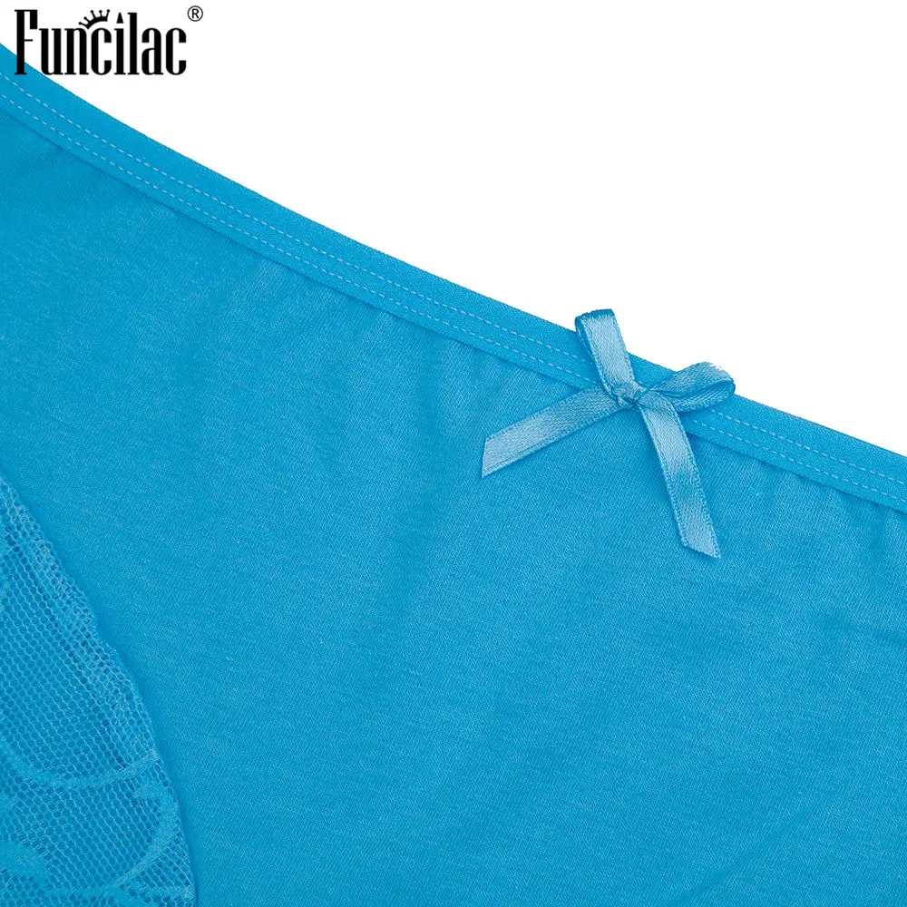 FUNCILAC женские сексуальные кружевные хлопковые трусы нижнее белье мягкие