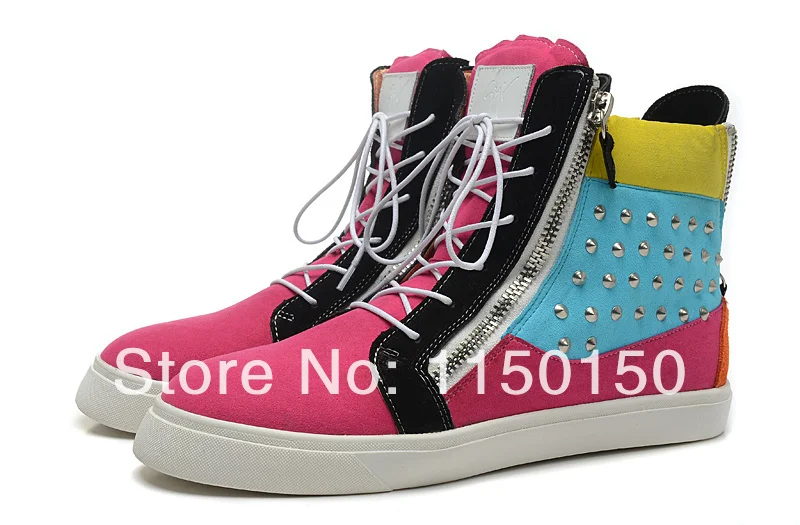 Free Shipping 2014 Fashion Sexy Cheap Flats Red Bottomes Yellow blue pink stitching silver rivets 35 46|sexy fashion|silver suitesexy undies |