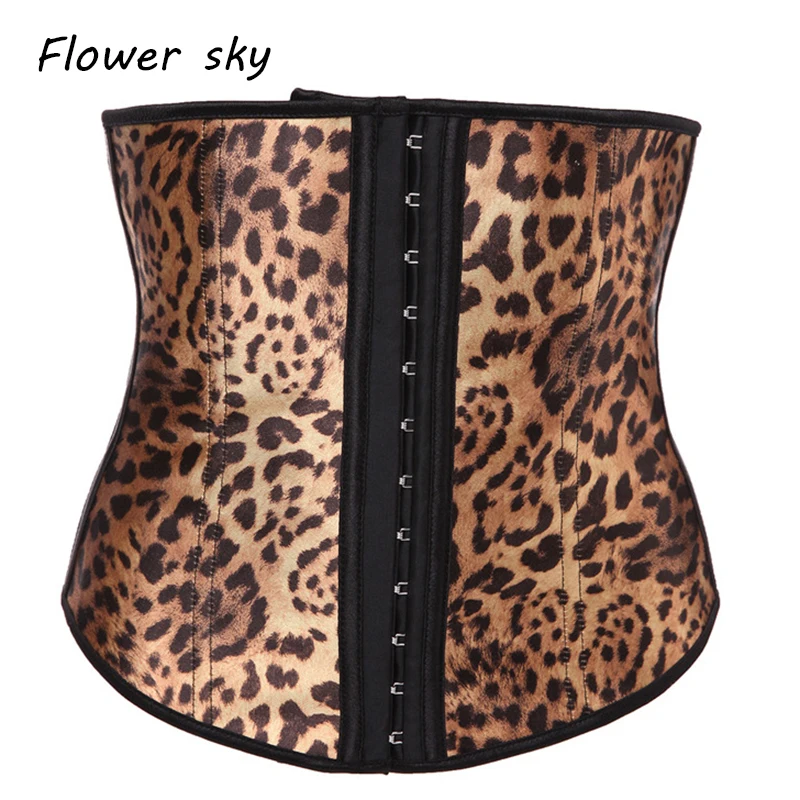 Женский леопардовый латексный корсет под грудью для похудения корректор талии