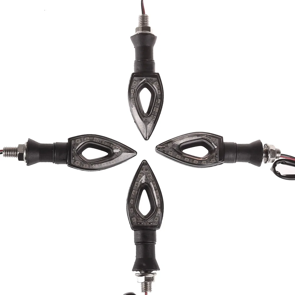 4 шт. 12LED 12В индикатор поворота мотоцикла велосипеда светильник ромбовидный полый
