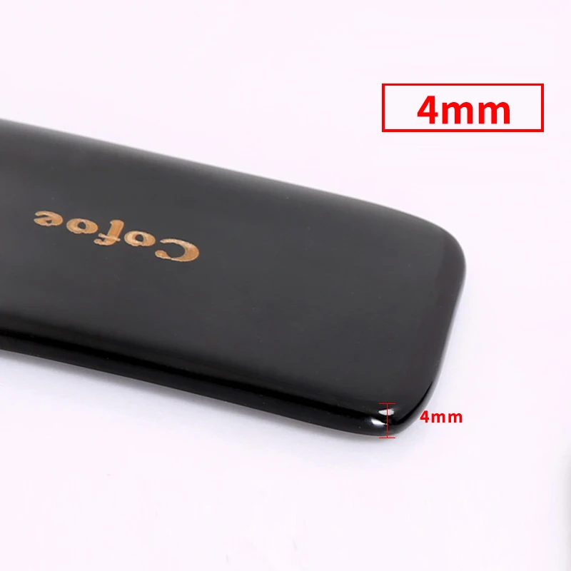 Black 4mm Cofoe, 1 шт., рожок, гуаша, массажный инструмент, здоровье, нефрит, Gua Sha, для тела, для лица, против морщин, массажная доска, традиционные китайские акупунктурные точки - Цвет: Black 4mm