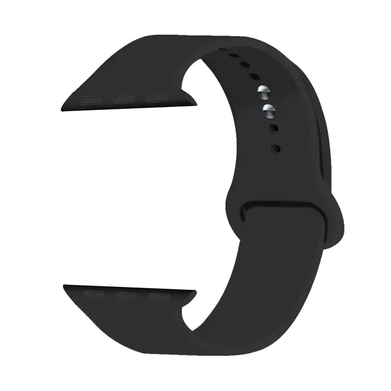 Black 1 Ремешок для apple watch band correa apple watch 4 3 38 мм 42 мм iwatch band 44 мм 40 мм спортивный силиконовый браслет ремень reloj аксессуары - Цвет ремешка: Black 1