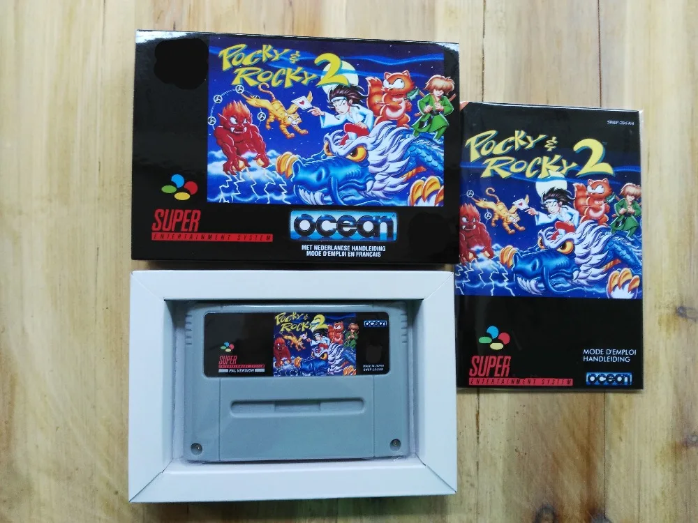 16 бит игры* Pocky& Rocky 2(Французская версия PAL! Коробка+ руководство+ картридж