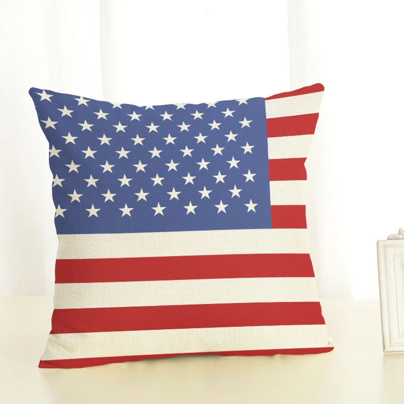New English Usa Pillow Cushion Case French Country Flag Paris Pillowcases Sofa 18X18 Cotton Linen Lumbar Support Almofada