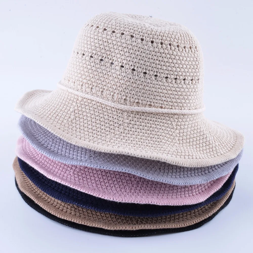 

TQMSMY Sun Hat Women Rope Little Bowknot Straw Bucket Hats Women's Summer UV Protection Breathable Beach hat Outdoor TMP46