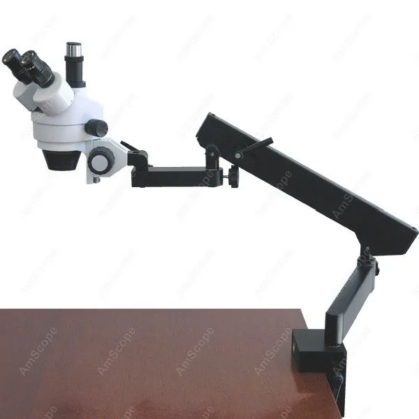 Тринокулярный шарнирный зум-микроскоп -- AmScope поставляет 7X-45X артикуляционный с