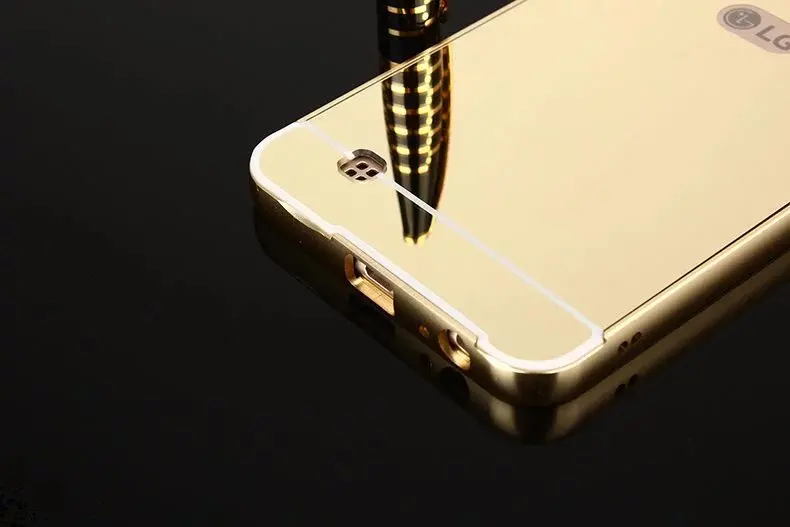 Mirror PC Back Cover Cases For LG X Cam K580 Anti-knock Protection Case Plating Aluminum Metal Frame |